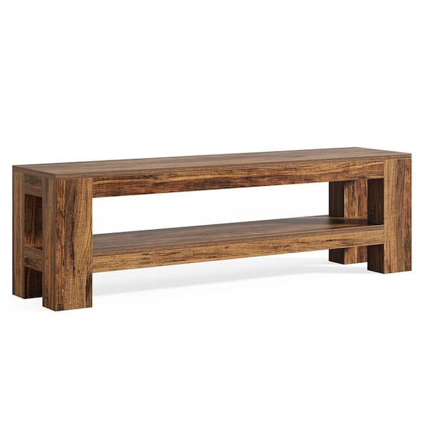 Ezlynn Brown 59 in. Long TV Stand with Shelf, Low Entertainment Center Fits TV's up to 70in.