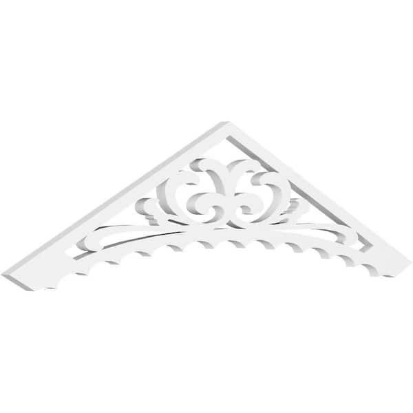 Ekena Millwork 1 in. x 48 in. x 12 in. (6/12) Pitch Genova Gable Pediment Architectural Grade PVC Moulding