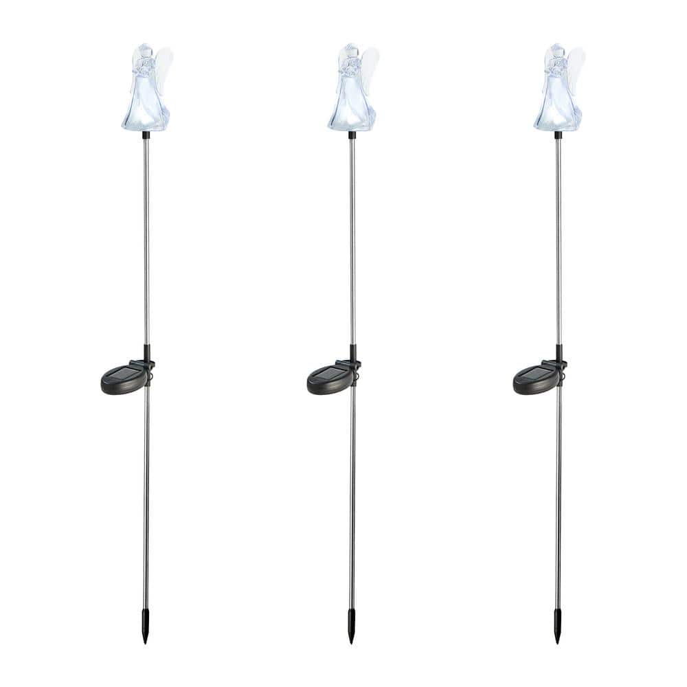 Set of 3 Solar Powered Angel LED Pathway Lights