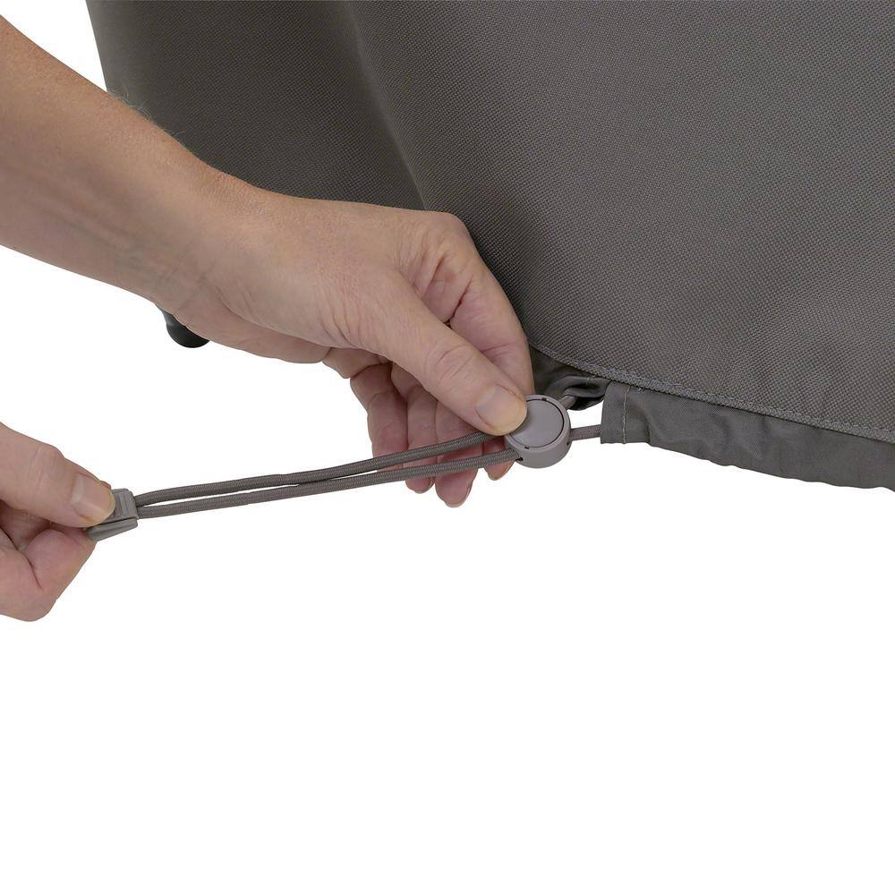 Ravenna Water-Resistant Gray BBQ Grill Cover with Cinch Cord