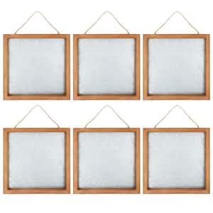 10 in. x 10 in. Project Craft Wood Framed Galvanized Metal Blank Sign for Decor and Artwork (6-Pack)