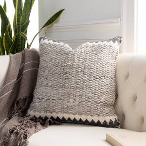 Monza Ivory Woven Polyester Fill 14 in. x 22 in. Decorative Pillow