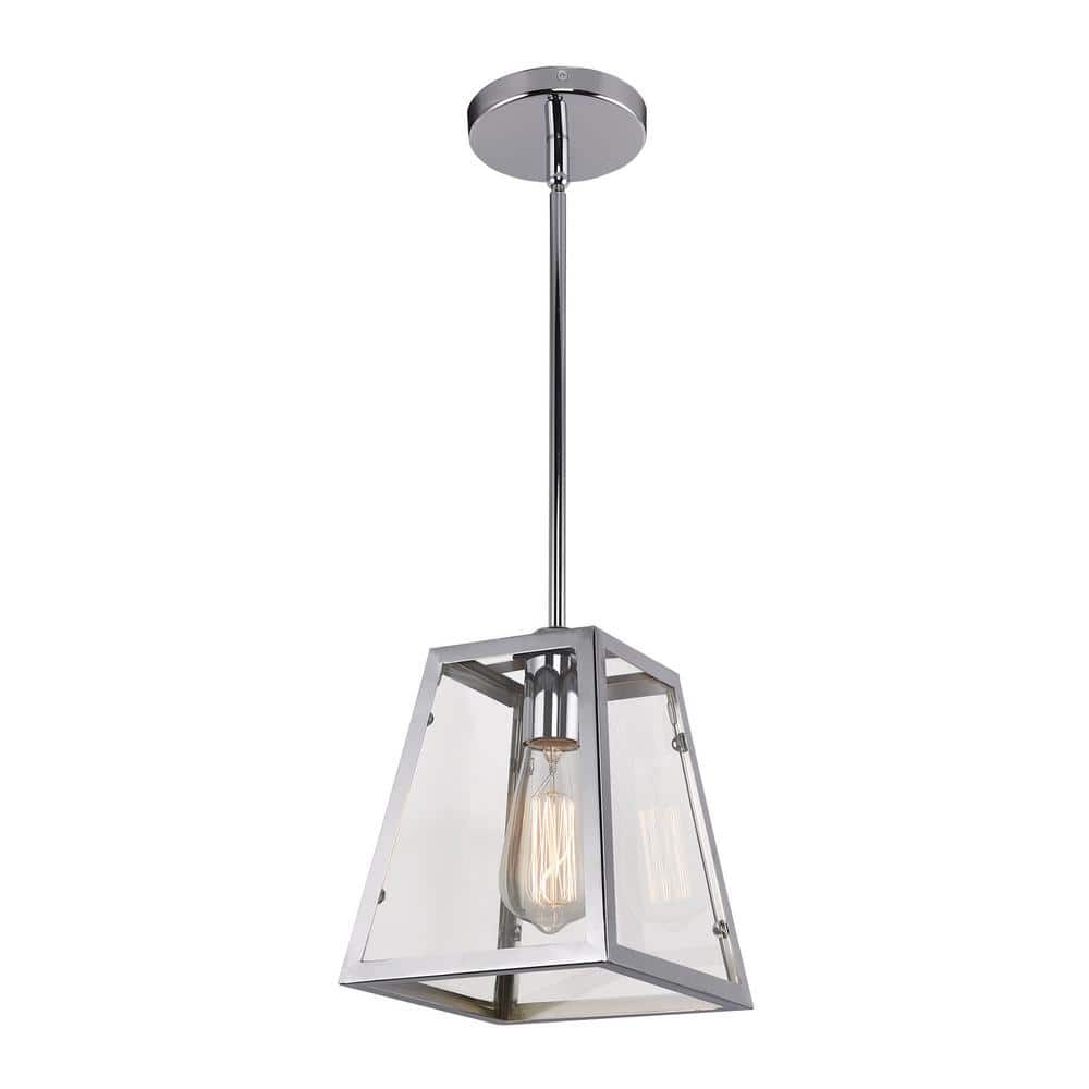 Knightley 1-Light Chrome and Clear Glass Mini Pendant