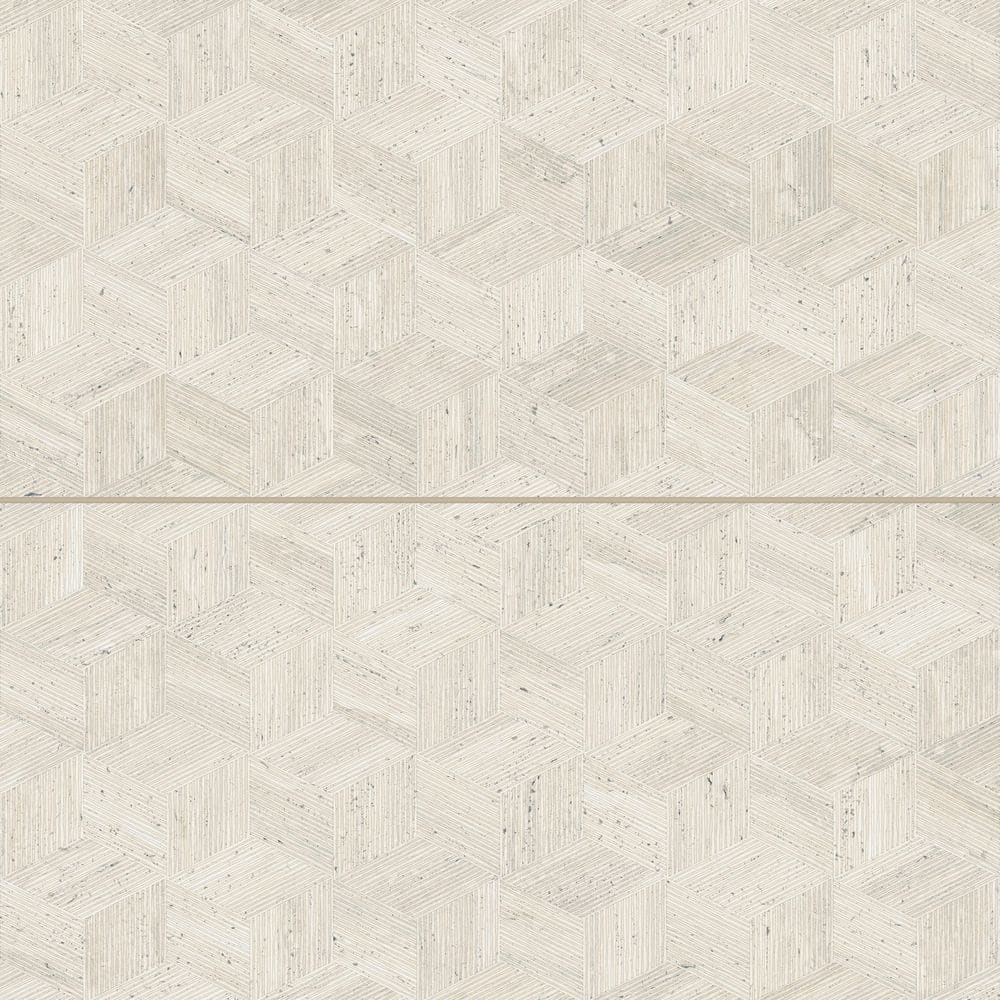Sensi Roma 24 in. x 48 in. Satin Porcelain Cube Deco in Ivory (15.5 sq. ft. /Case) price history on PriceWatchPro