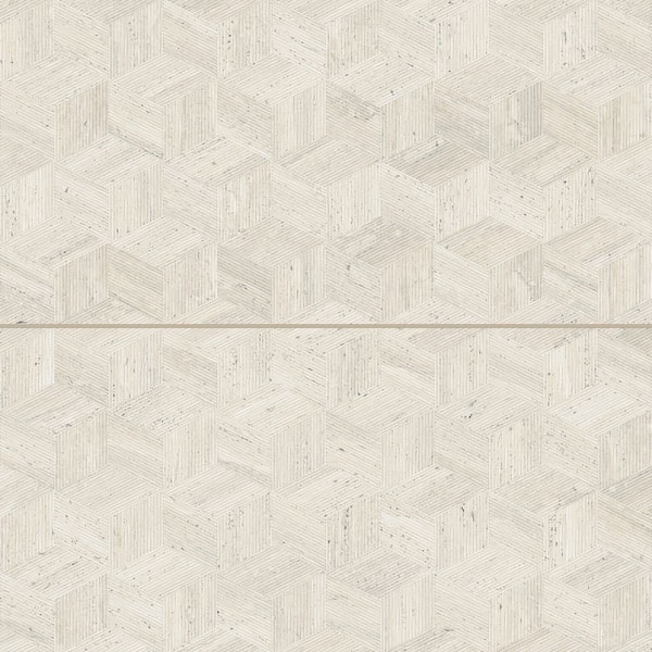 Sensi Roma 24 in. x 48 in. Satin Porcelain Cube Deco in Ivory (15.5 sq. ft. /Case)