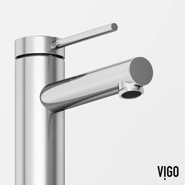 VIGO Jewel 6 in. Single-Hole Single Handle Bathroom Faucet in