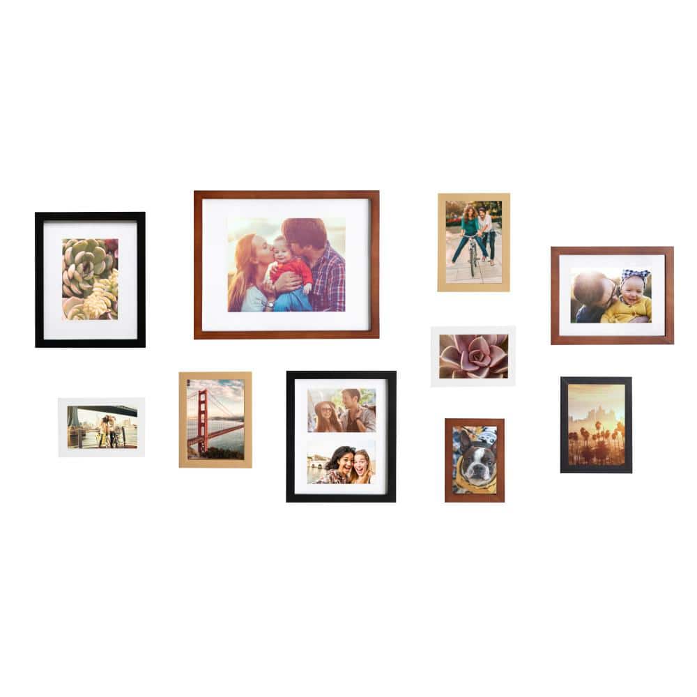 Kate and Laurel Gallery Multi/Brown Picture Frames (Set of 10) 216933 ...