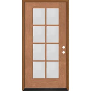 Regency 36 in. x 80 in. Full 8-Lite Clear Glass Left-Hand/Inswing Autumn Wheat Stained Fiberglass Prehung Front Door