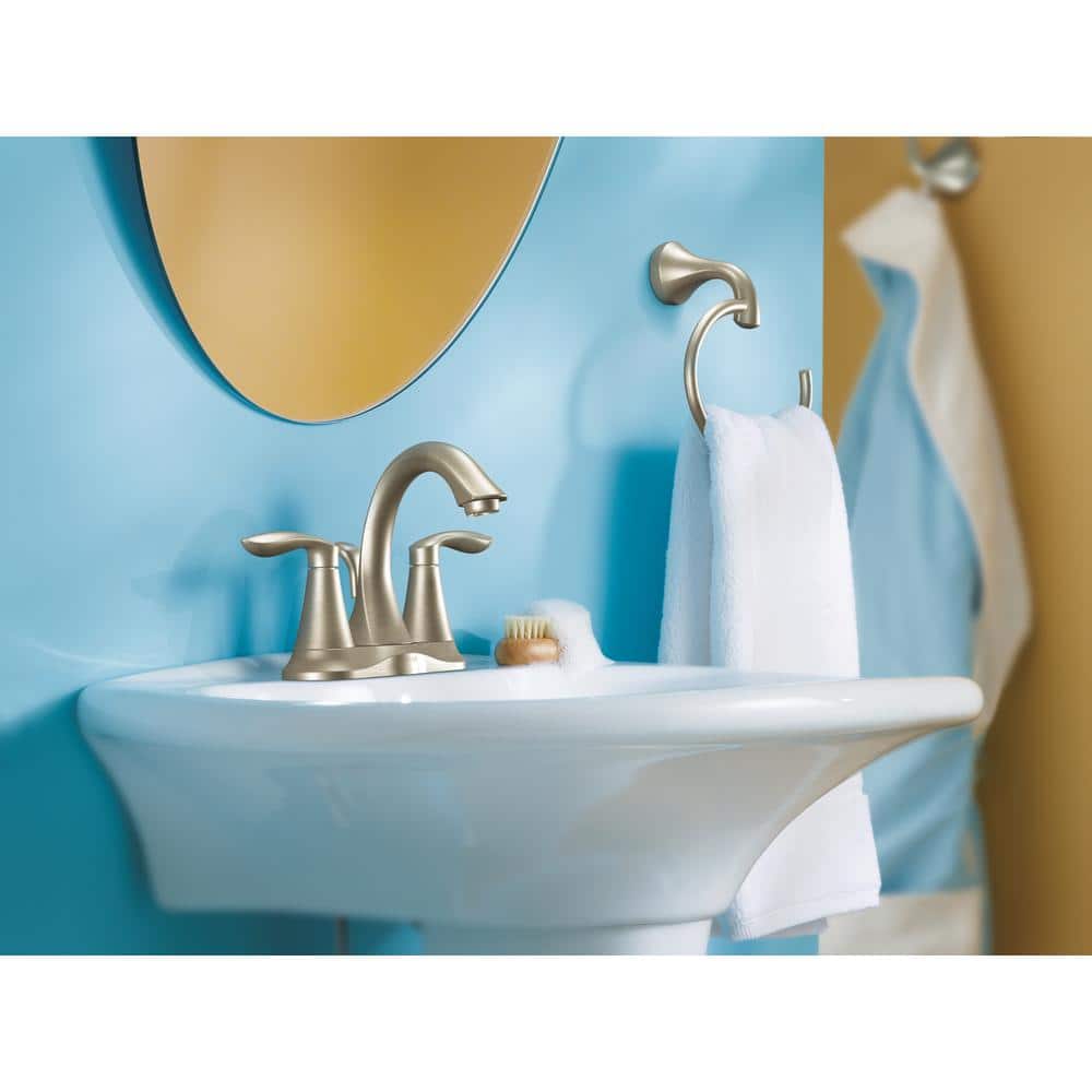 Eva Brushed Nickel 4-Inch Centerset Bathroom Faucet with Drain Assembly
