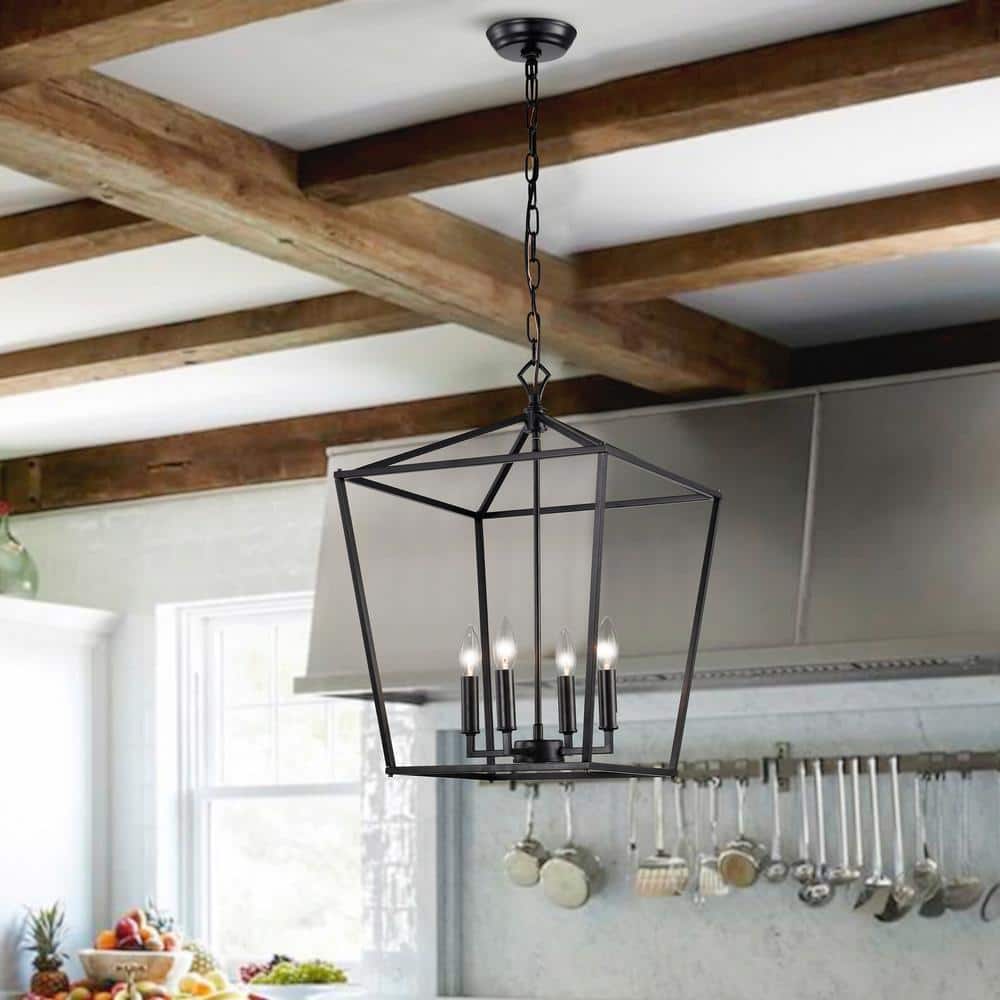 Renzo 63.5'' Matte Black Modern Farmhouse LED Pendant Light