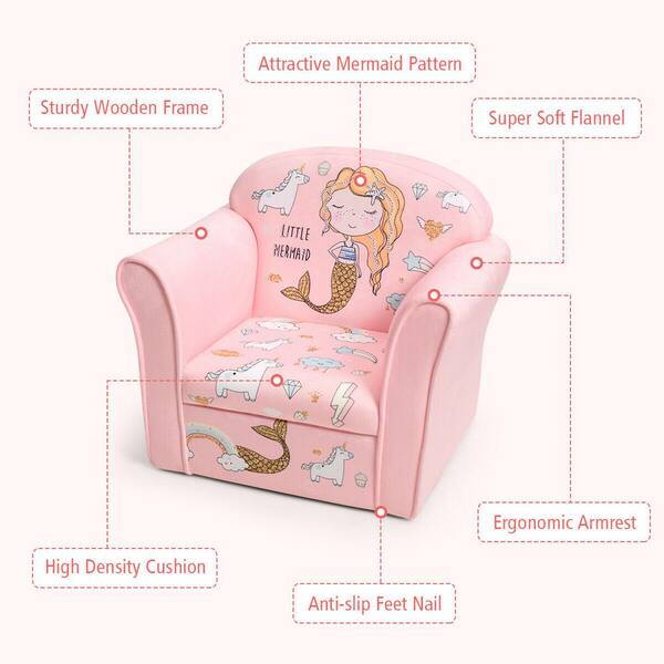 その他 Costway Kids Sofa Mermaid Pink Costway Blue Kids Mermaid Sofa Children Armrest Couch Upholstered