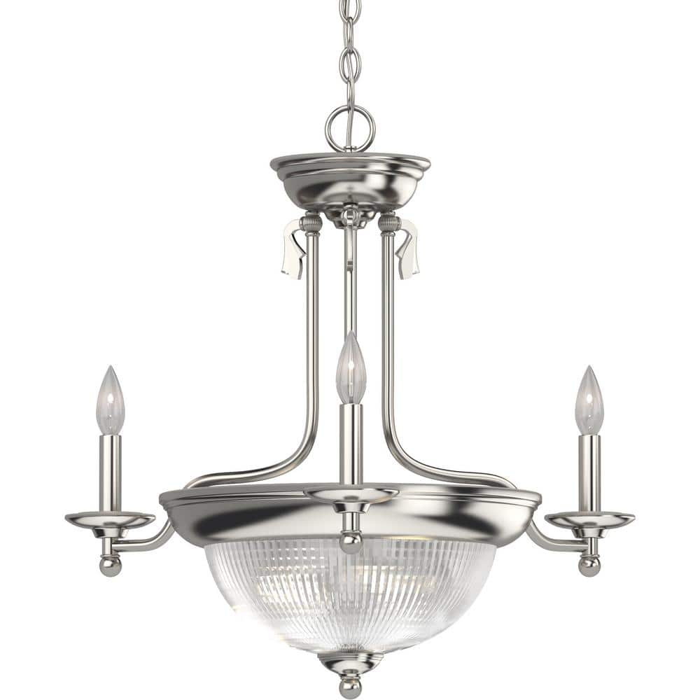 3 Plus 2-Lights Chandelier with Glass Shade Brushed Nickel Finish price history on PriceWatchPro