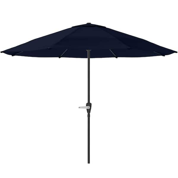 Pure Garden 9 ft. Vented Canopy Outdoor Market Patio Umbrella in Navy ...