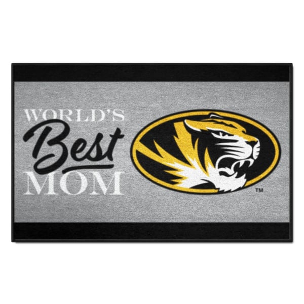 FANMATS Missouri Tigers Black World's Best Mom 19 in. x 30 in. Starter Mat Accent Rug