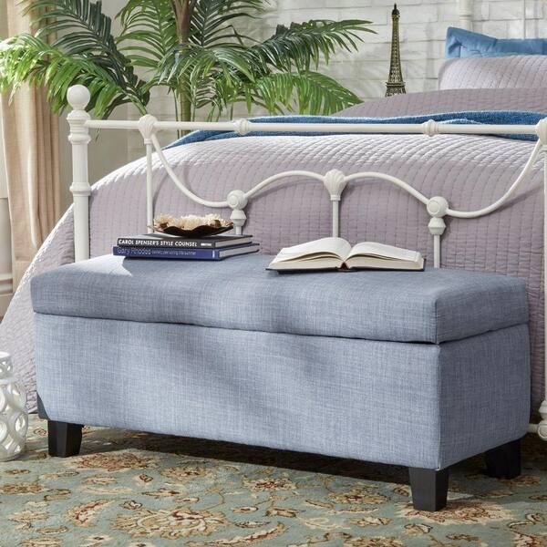 HomeSullivan Putnam Linen Storage Bench in Blue