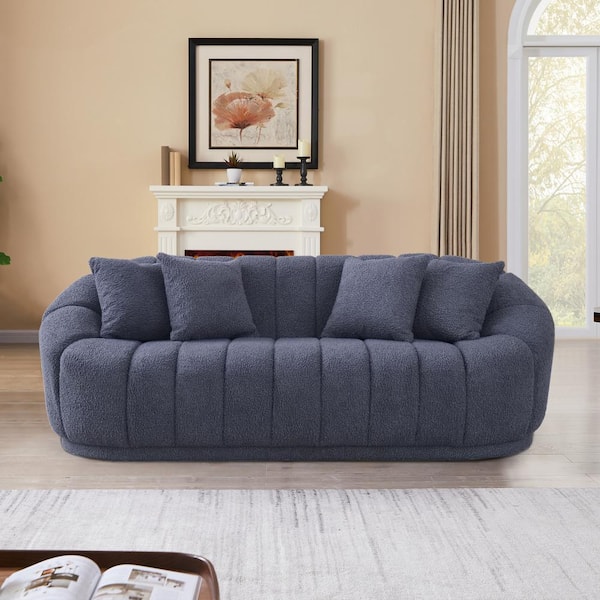 Ashcroft Furniture Co Fullbright 87 in. Round Arm Boucle