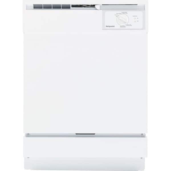 Hotpoint 24 in. Built-In Front Control Dishwasher in White, 64 dBA