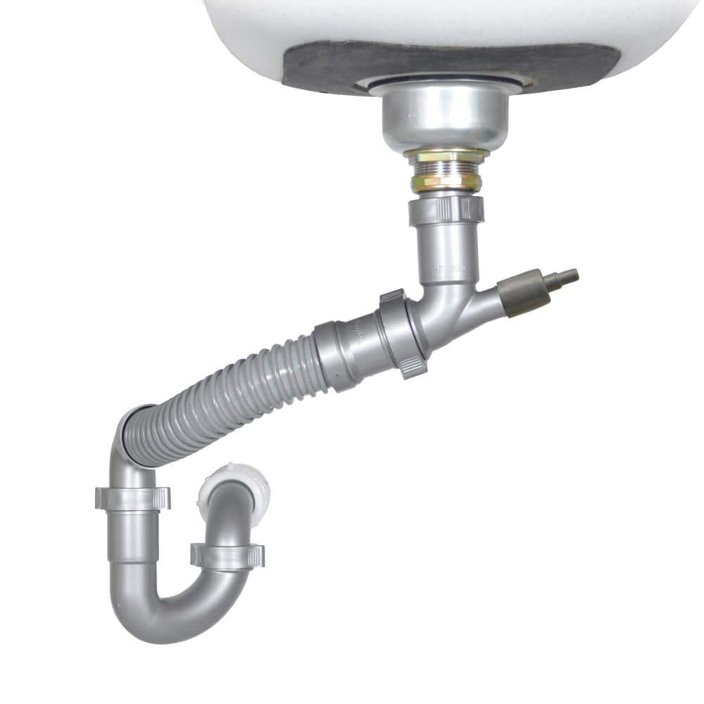 Simple Drain Double Basin Rubber Threaded All-in-One Sink Drain