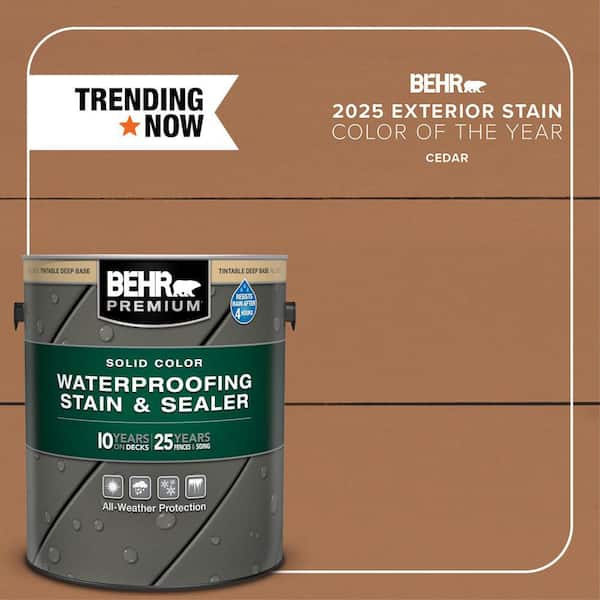 1 gal. #SC-146 Cedar Solid Color Waterproofing Exterior Wood Stain and Sealer