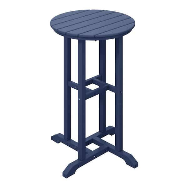 WESTIN OUTDOOR Laguna 24 in. Round Outdoor Dinining HDPE Plastic Counter Height Bistro Table in Navy Blue