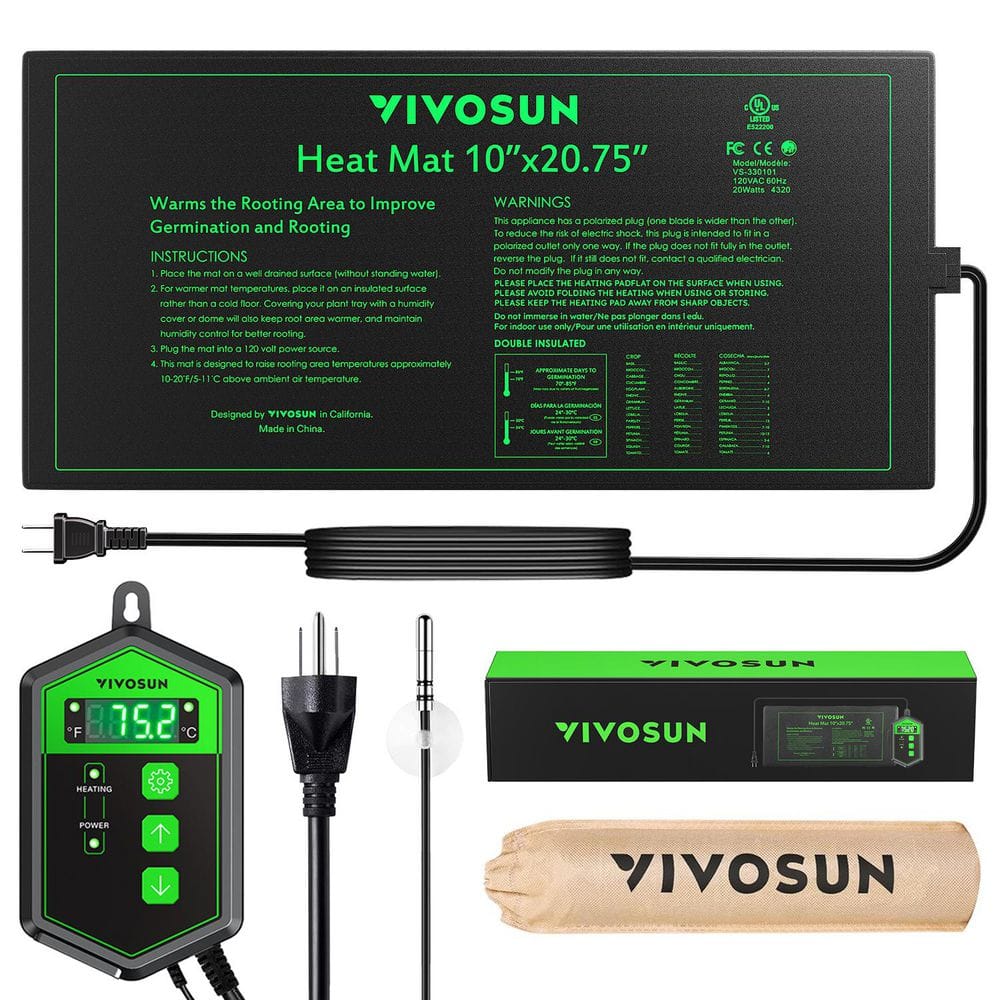 10 in. x 20.75 in. Seedling Heat Mat and Digital Thermostat Combo Set price history on PriceWatchPro
