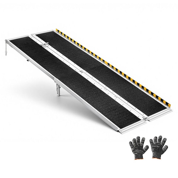 Portable Wheelchair Ramp, 8 ft. Folding Handicap Ramp for Wheelchair, 800 lbs. Capacity, Door Threshold Ramps for Stairs