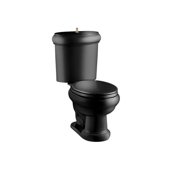 KOHLER Revival 2-piece 1.6 GPF Single Flush Elongated Toilet in Black