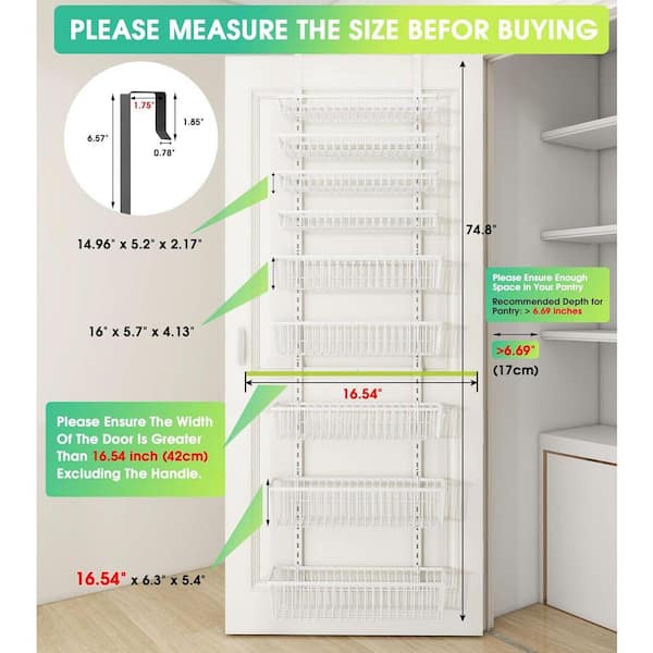 Lynzavix 9-Shelf White Adjustable Heavy-Duty Wall Mounted Over the