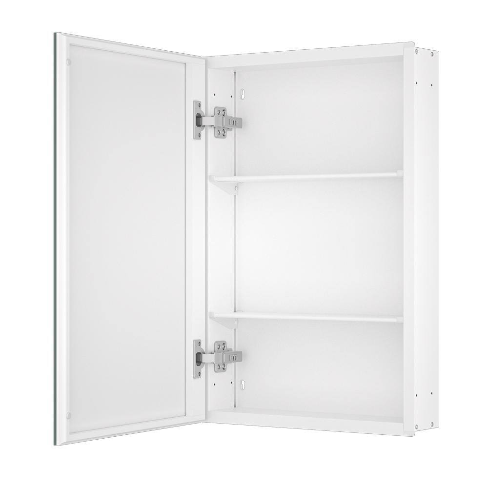 16 in. W x 20 in. H Rectangular Beveled Frameless Metal White Surface Mount/Recessed Medicine Cabinet with Mirror price history on PriceWatchPro