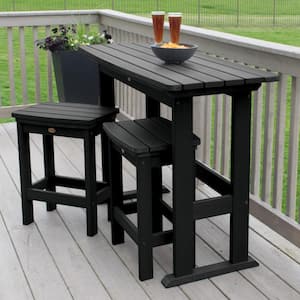 Lehigh Black 3-Piece Plastic Rectangular Counter Height Outdoor Dining Set