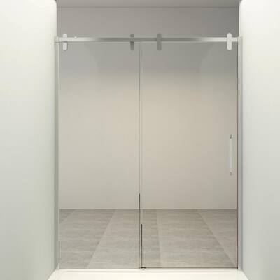 60 in. W x 76 in. H Bypass Sliding Semi-Frameless Shower Door/Enclosure in Chrome with Clear Glass