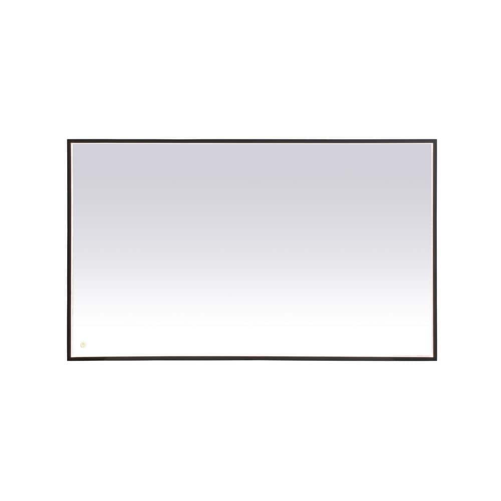 Timeless Home 60 in. W x 36 in. H Aluminum Black LED Mirror