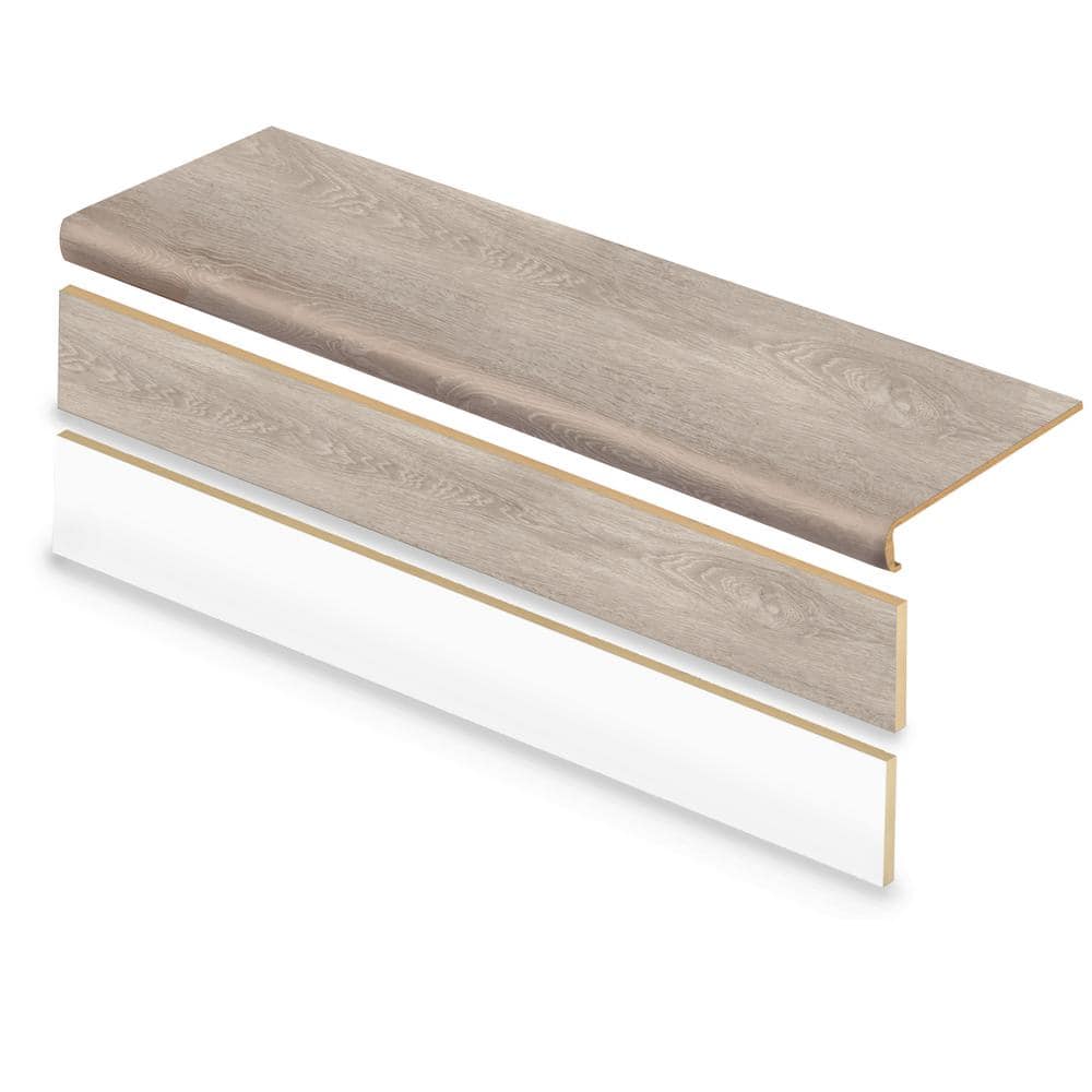 Larkmead Oak/Moonstone 47in.L x 12.15in.W x 2.28in.T Laminate Stair Tread and Reversible Riser Kit price history on PriceWatchPro