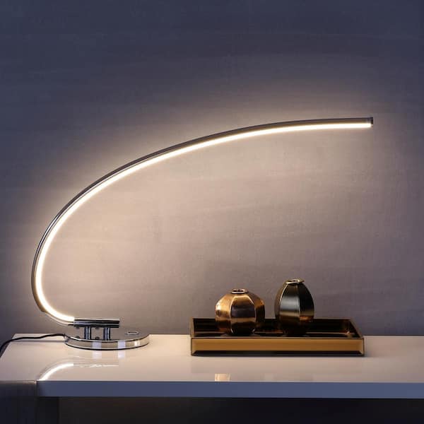 JONATHAN Y Faye 16 in. Chrome Integrated LED Task Lamp