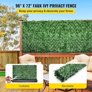 96 in. x 72 in. Faux Leaf Artificial Hedges Ivy Privacy Fence Screen 3-Layers Outdoor Greenery Leaves Panel for Garden