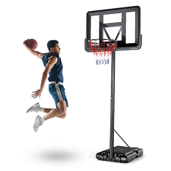 Anvil Outdoor Basketball Hoop 4.25 ft. to 10 ft. Height Adjustable Basketball Goal with Shatterproof Backboard and Wheels