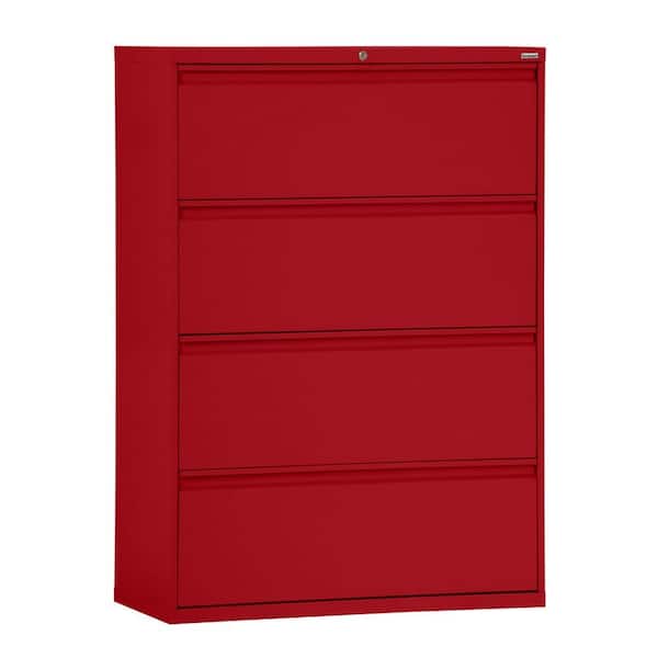 Sandusky 800 Series 4-Drawer Red Full Pull Lateral File Cabinet