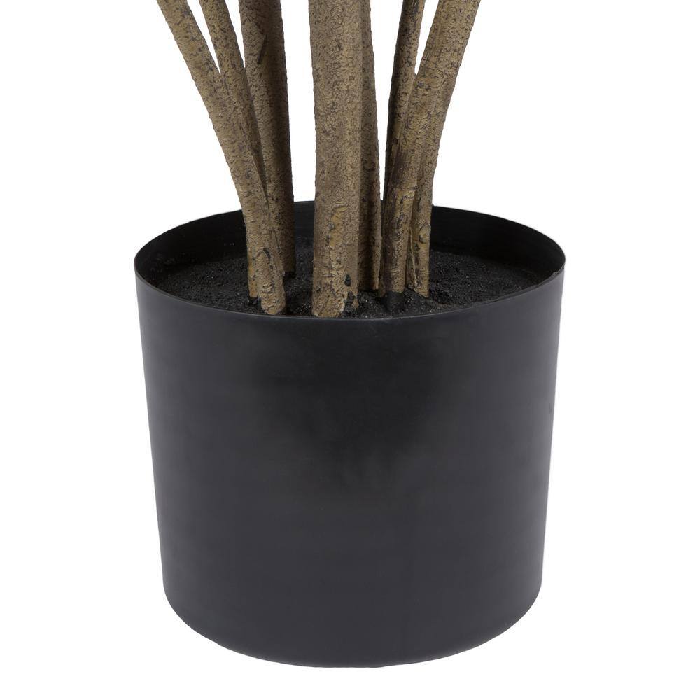 7' Green Faux Fiddle Leaf Fig Tree in Black Pot