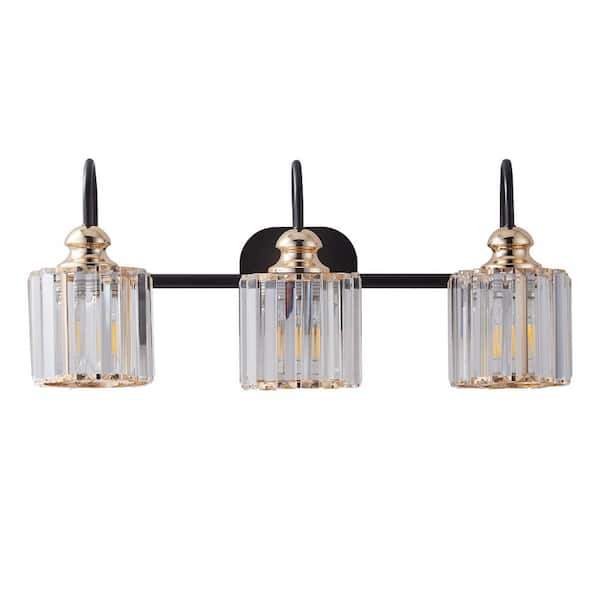 Matte black and brass store vanity light