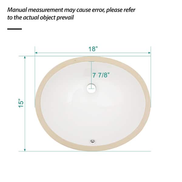 18 in. x 15 in. Undermount Ceramic Bathroom Sink in White with Overflow