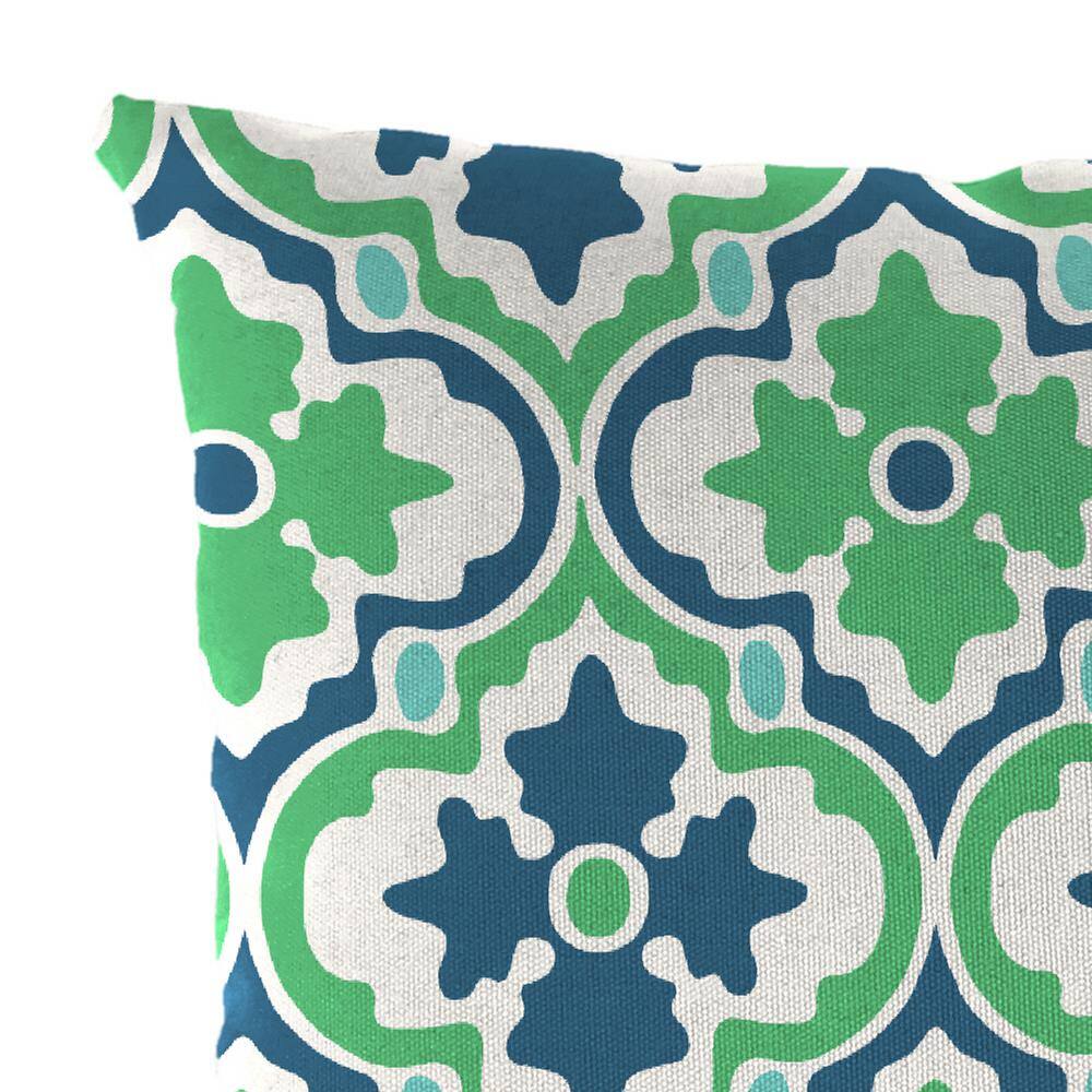 Vesey Sea Mist Blue and Green Rectangular Outdoor Lumbar Throw Pillow Set