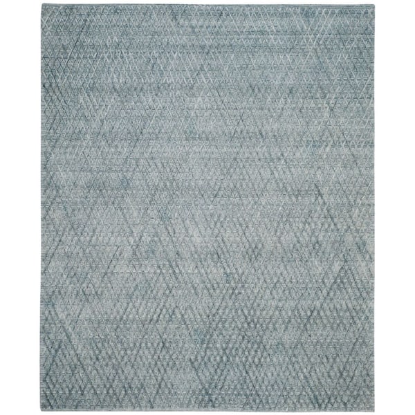 Mirage 9 ft. x 12 ft. Indigo Solid Color Diamond Area Rug