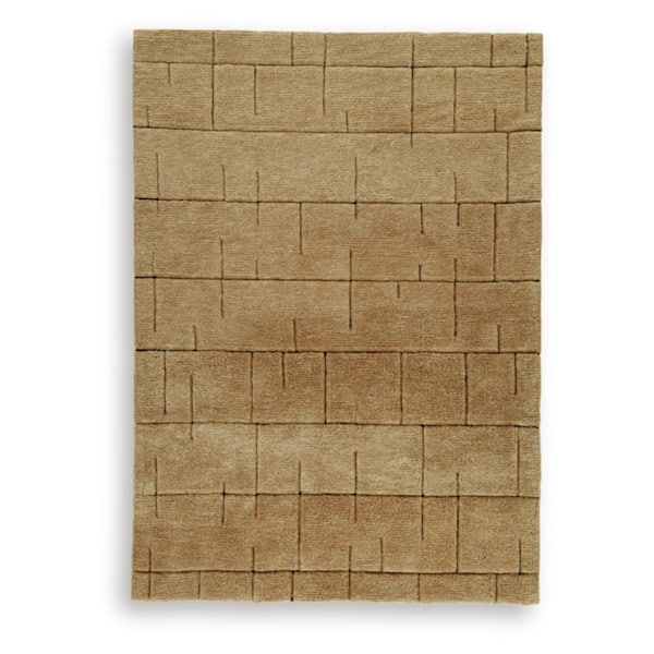 Luzmont 5 ft. x 7 ft. Brown/Gold Geometric Area Rug