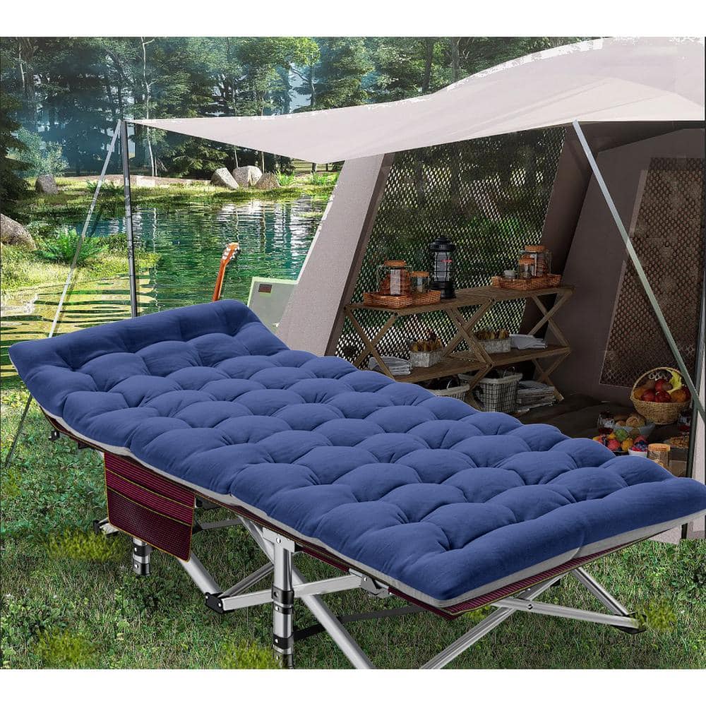 BOZTIY Camping Cot, Portable Folding Cots for Adults, Heavy Duty Outdoor Sleeping  Cot Bed with Carry Bag K16ZDC-29BGRY@L - The Home Depot
