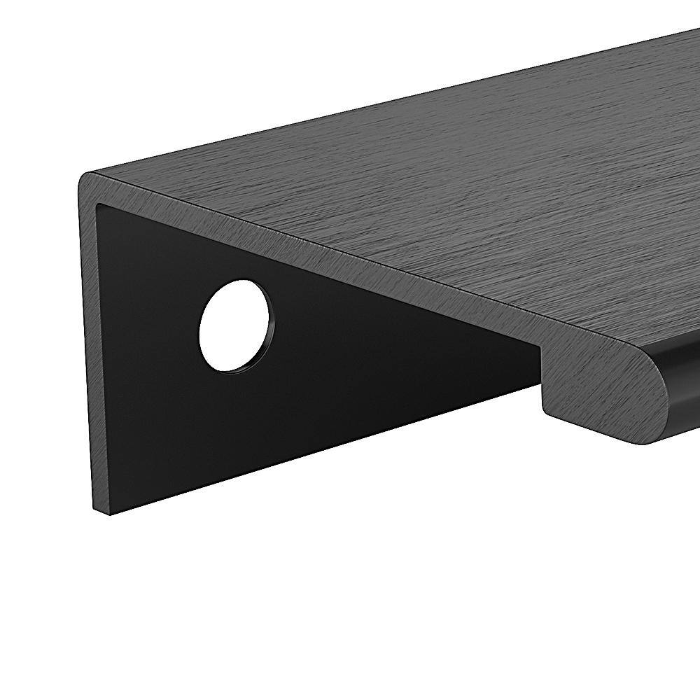 Brushed Black Aluminum Modern Finger Cabinet Pull with Mounting Hardware