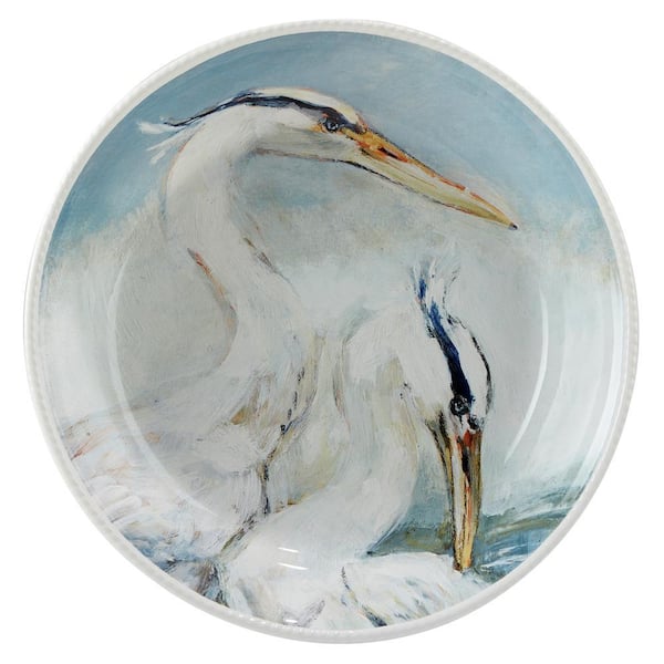 Shorebirds 13 in. 144 fl.oz Assorted Colors Earthenware Serving Bowl