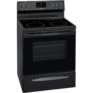 30 in. 5.3 cu. ft.5-Burner Element Electric Range with Manual Clean in Black