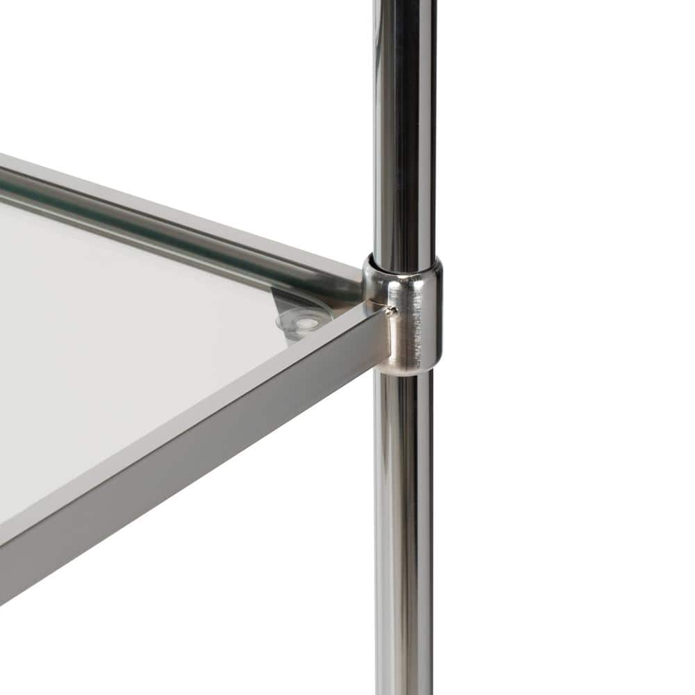 Chrome and Glass Over-the-Toilet Space Saver with 3 Shelves