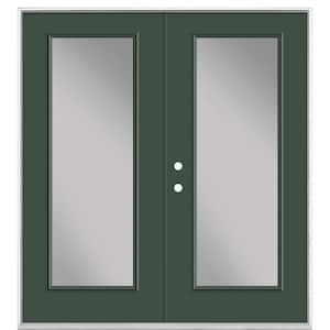 72 in. x 80 in. Conifer Steel Prehung Right-Hand Inswing Full Lite Clear Glass Patio Door without Brickmold