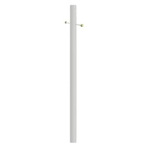 10 ft. White Outdoor Direct Burial Aluminum Lamp Post with Cross Arm fits Most Standard 3 in. Post Top Fixtures